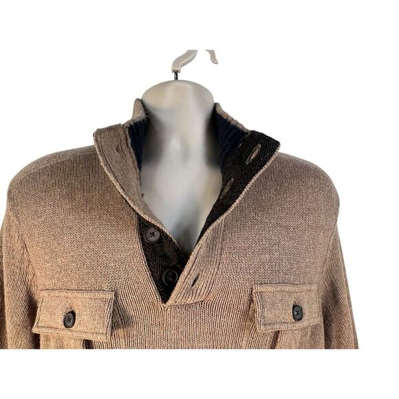 TOMMY HILFIGER Brigadier sweater wool blend pockets elbow patch sz L - Picture 6 of 9